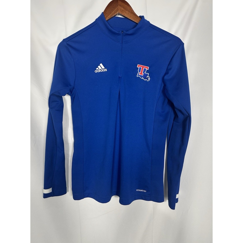 L A Tech Logo Long Sleeve Lightweight Adidas Pullover Quarter Zip Size Small‎